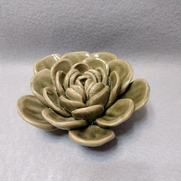 Handcrafted Ceramic Succulent, Studio Pottery, Leaf Plant Figurine, Boho Decor - Picture 10 of 10